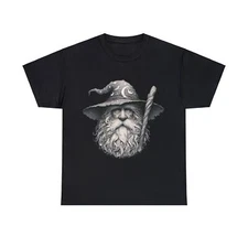 Minimalist Streetwear Designer Unisex T Shirt Wizard Mystic Fantasy Art Magic