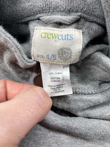 Crewcuts Sweatshirt Boys 4/5 Gray Sueded Half Zip Pullover - Picture 3 of 6
