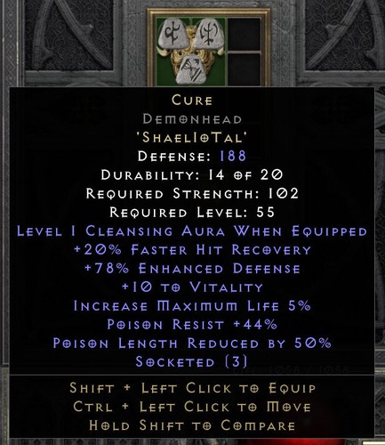 Diablo 2 Resurrected D2R NICHT-LEITER Heilung Rune Wort Dämon