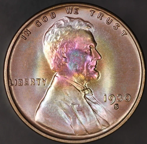 1930 S  LINCOLN CENT BU  *TONED* FRESH FROM AN ORIGINAL ROLL-- LOT AA-8401