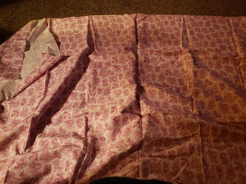 Truly Vintage Anvril Rayon Cotton Fabric Dk Pink White Toile Uncut 2 Yds 40" W - Picture 6 of 7