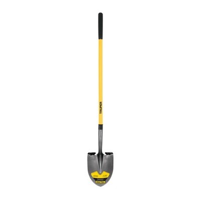 Truper Tru Pro Round-Point Shovel, 48-Inch Fiberglass Handle with 9-Inch Grip...