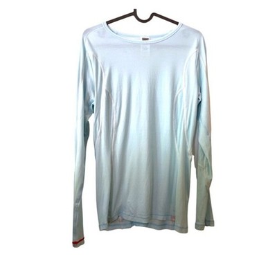 The North Face women's base layer light aqua blue long sleeved