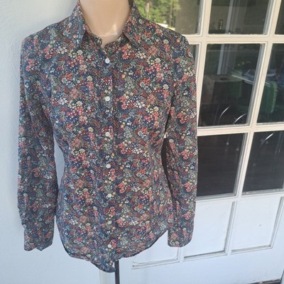 J Crew Liberty London XS Shirt Women Size 0 Faria Flower Floral Garden Boho