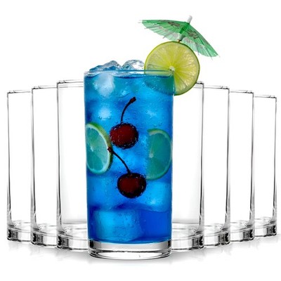 KICHLY Clear Drinking Glasses, Pack of 8 Tumbler Cups, 16 Ounce, Reusable...