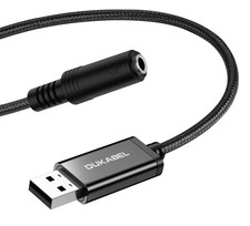 USB Headphone Adapter TRRS 4 Pole Jack Mic-Supported 9.8 inch for PC PS4 PS5