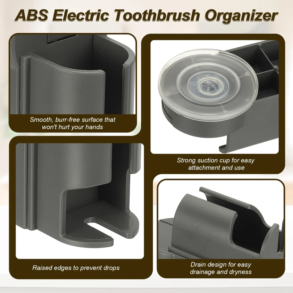 Electric Toothbrush Holder, Toothbrush Organizer, Grey - Image 3 of 4