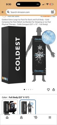 Coldest Full Body Ice Pack XL 53''x13'' - Fast Pain Relief, Reusable Therapy Pad