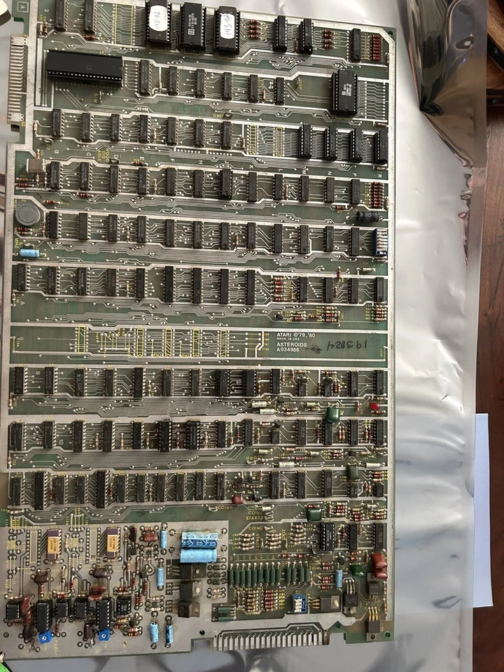Placa de jogo vintage Atari Asteroids 1980 arcade FUNCIONANDO original PCB - Imagem 3 de 4