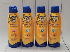 (Pack of 4) Banana Boat Protection + Vitamins Sunscreen Spray, Exp 07-2025 