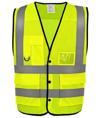 Gilet À Boutons Yoko Eco Mesh Jaune Réfléchissant Tailles S-6XL - Photo 1/3