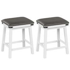 Kitchen 24" Dining Bar Stool Set of 2 Counter Height Padded Seat Wood Frame