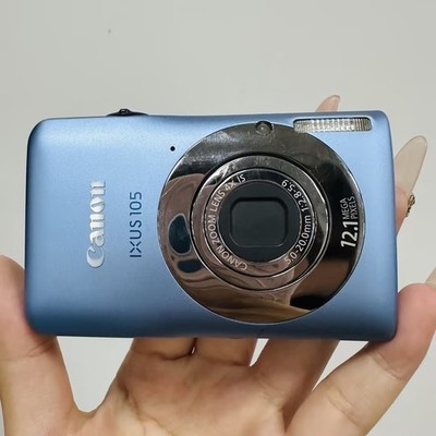 Canon IXUS 105 Compact Digital Camera 12.1MP Silver 4X Optical Zoom Blue English