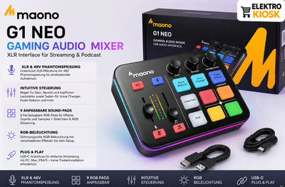 MAONO G1 NEO Gaming Audio Mixer RGB XLR Interface für Streaming/Podcast  OVP