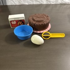 1980S Fisher-Price Fun With Food Cake Baking Fun set Egg Bowl Cake Mix