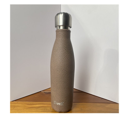 S'well Brown Abstract Stainless Steel Insulated Bottle 17oz Twist Lid USED