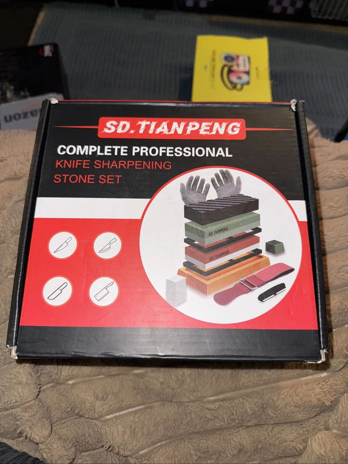 Whetstone Knife Sharpening Stone Kit - Professional Knife Sharpener Stone Set