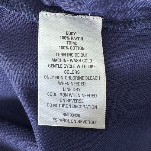 Blusa túnica mujer colección JM 2x azul marino pintuck encaje manga campana - Imagen 5 de 8