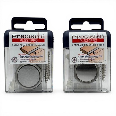 2 Pack Precision Lock PLS24PRO Concealed Magnetic Catch - Silver