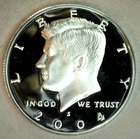 2004 S PROOF SILVER KENNEDY HALF DOLLAR