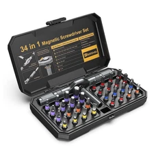 Bomivoi 34 in 1 Magnetic Screwdriver Set, DIY Ratchet Screwdriver Set, Multi ...