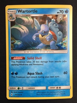 Pokemon TCG Wartortle 34/214 Cosmos Holo Promo SM Unbroken Bonds
