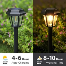 8 Pack Solar Garden Waterproof Lights Outdoor Landscape Pathway Yard 3000K