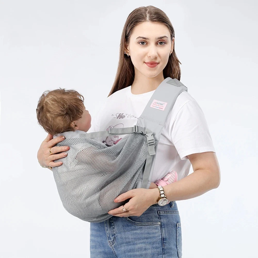Adjustable 3D Mesh Baby Carrier Breathable Infant Back Strap Comfort