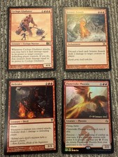 Magic The Gathering Lot 4 Hellrider Seismic Assault Flamewake Phoenix Cyclops