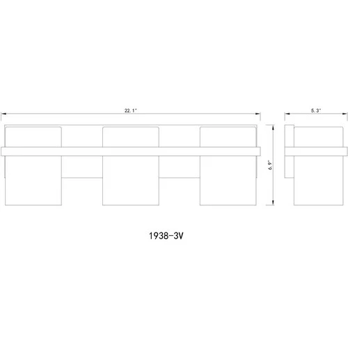 Z-Lite 1938-3V-CH Bennington 3 Light 22.25 inch Chrome Vanity Wall Light - Picture 8 of 8