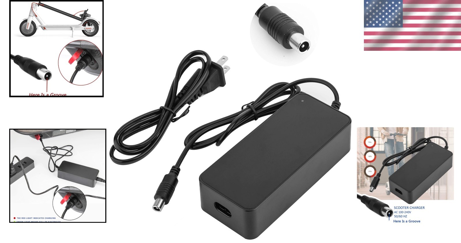 Power Adapter Amp Lime Scooter Charger High-Speed 42V 2A