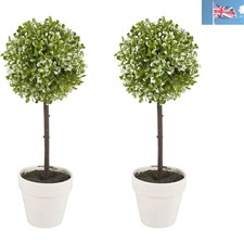 Elegant Artificial Topiary Tree Set – 2 Pack, 41cm, Indoor/Outdoor Green Decor
