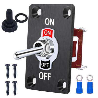 /Rocker Toggle Switch Metal Panel with ON/Off Toggle Switch 12V DC 30A 2 Positio