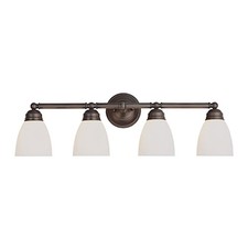 Trans Globe Traditional Frosted 4 Light Bath Bar In Bronze - 3358 ROB