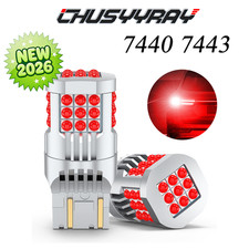 Pure Red LED Brake Stop Light Bulbs 7443 7444 for Honda Accord Civic 2003-2015