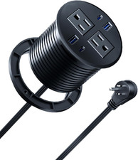 3 Inch Recessed Power Grommet with AC Outlets, 20W USB C Fast Charging Conferenc