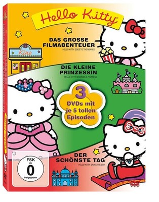 Hello Kitty 3 DVD Box Set Das große Filmabenteuer Prinzessin Schönste Tag NEU