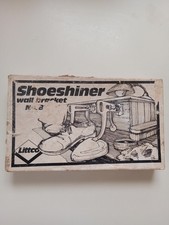 VINTAGE LITTCO SHOESHINER WALL MOUNT BRACKET NO.80 ALUMINUM W ORIGINAL BOX