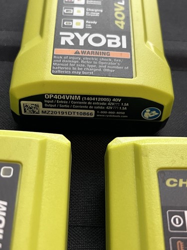 X3 Ryobi 40V Lithium-Ion Battery Charger OP404VNM (No Power Cords) Read Desc. - Picture 3 of 3