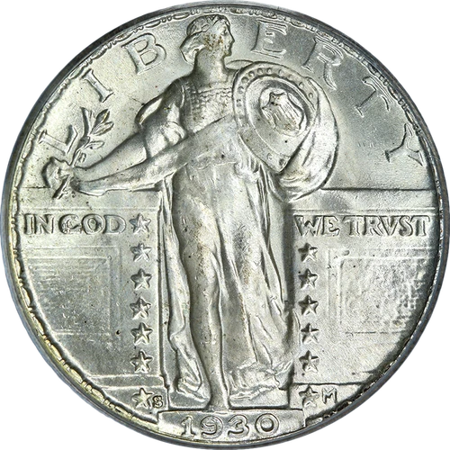 1930-S Standing Liberty Quarter OGH PCGS MS64 Superb Eye Appeal