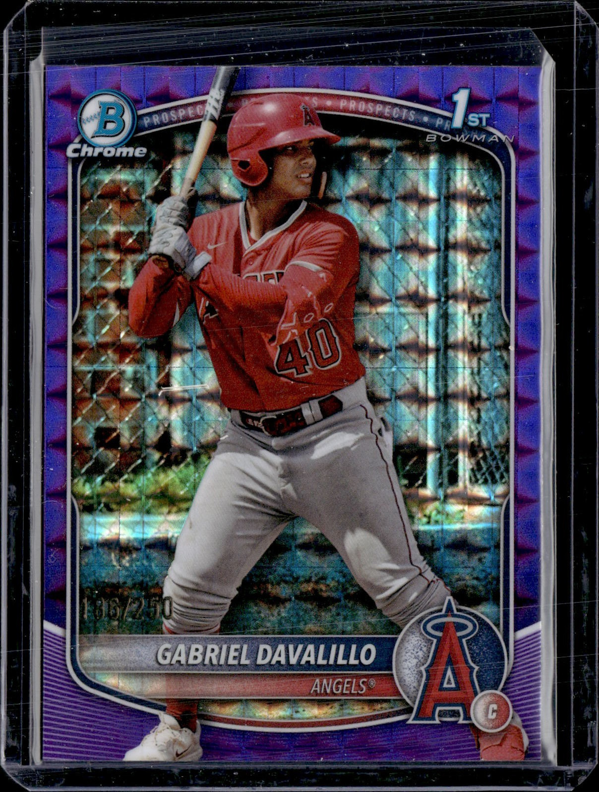 2025 Bowman Chrome #BCP-178 Gabriel Davalillo 1st Geo Purple Refractor 186/250