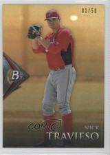 2014 Bowman Platinum Chrome Prospects Gold 1/50 Nick Travieso #BPCP99 g6w