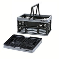 Klappbox Plastik Mit Griff 38X25X20Cm Schwarz 2Er Pack