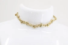 Vintage 14KY 7.25" Gold Nugget Bar Link Bracelet