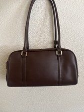 Women s Brown Shoulder Bag, Gold Hardware, Zi...