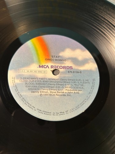 VG+ Oingo Boingo STAY 1990 RARE BRAZIL ONLY LP UNIQUE PICTURE SLEEVE OG Vinyl - Picture 6 of 6