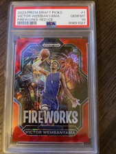 2023-24 Panini Prizm DP - Fireworks Red Ice Prizm #1 Victor Wembanyama - PSA 10