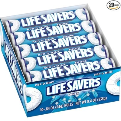 Life Savers Pep-O-Mint Mints Rolls, .84 Ounce 20-Count Box