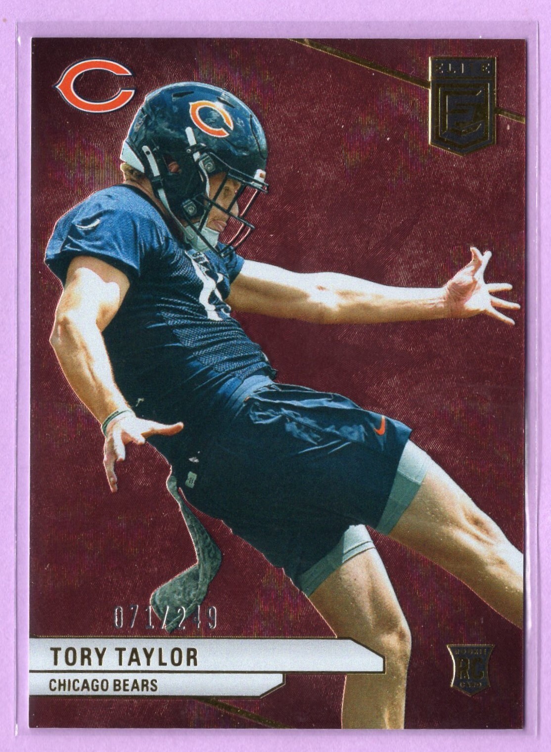2024 DONRUSS ELITE TORY TAYLOR #101 #D 71/249 RC CHICAGO BEARS ROOKIE MAROON