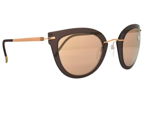 Silhouette 8128 Brown Leather Temple Sunglasses Silhouette 8128 Brown Leather Temple Sunglasses | eBay main image 2